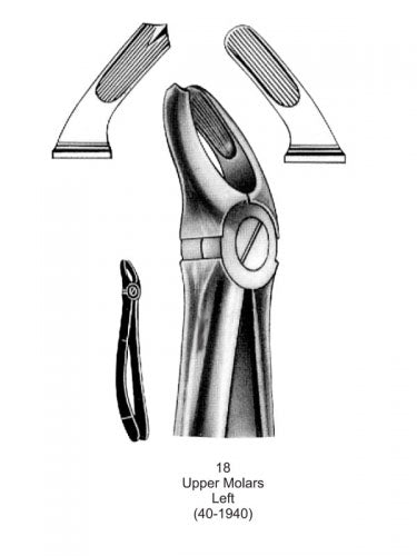 Dental Tooth Extraction Forceps European Type 18 Upper Molars Left image 0