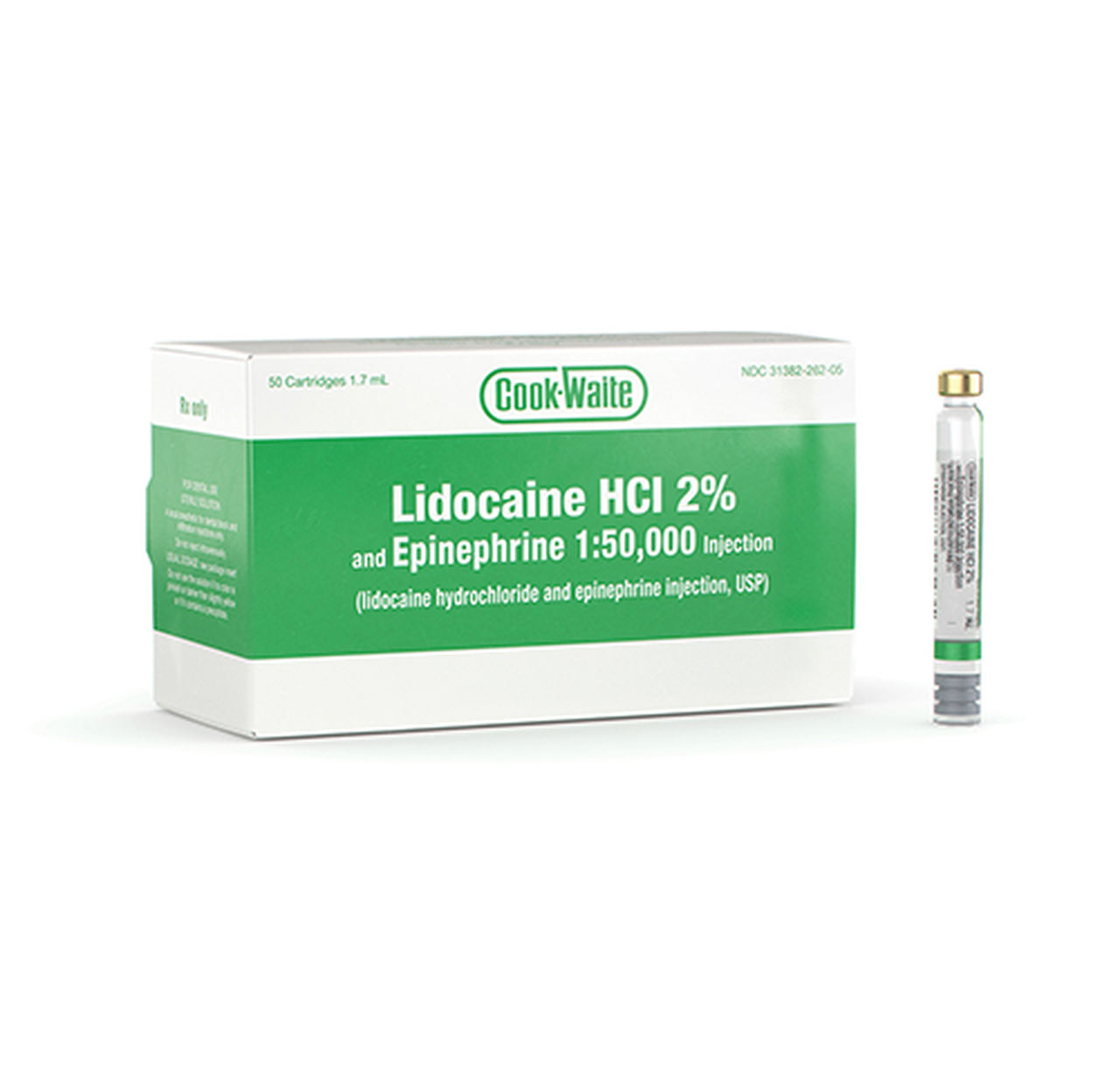 Lidocaine 1:50M Anaesthetic 50/Bx (Green) image 0