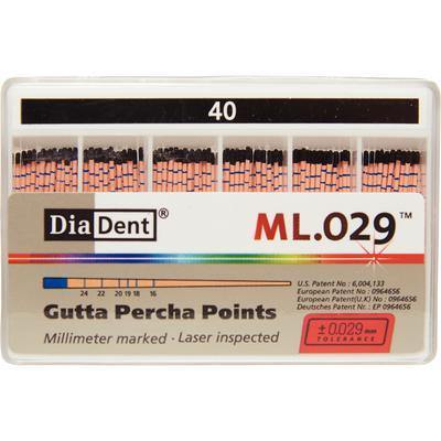 Millimeter Marked and Laser Inspected Gutta Percha Points  Gutta Percha ISO ML.029, 120/Box