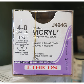 Sutures Ethicon J494G 4/0 P3 12/Box image 0