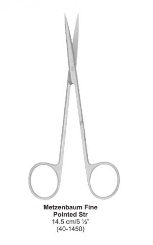 Dental Scissor Metzenbaum Fine Pointed Str 14.5 cm image 0