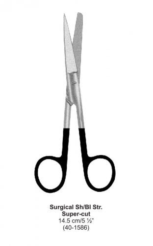 Dental Super-cut Scissors Surgical Sh/Bl Str 14.5 cm image 0