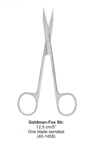 Dental Scissor Goldman-Fox Str One blade serrated 12.5 cm image 0