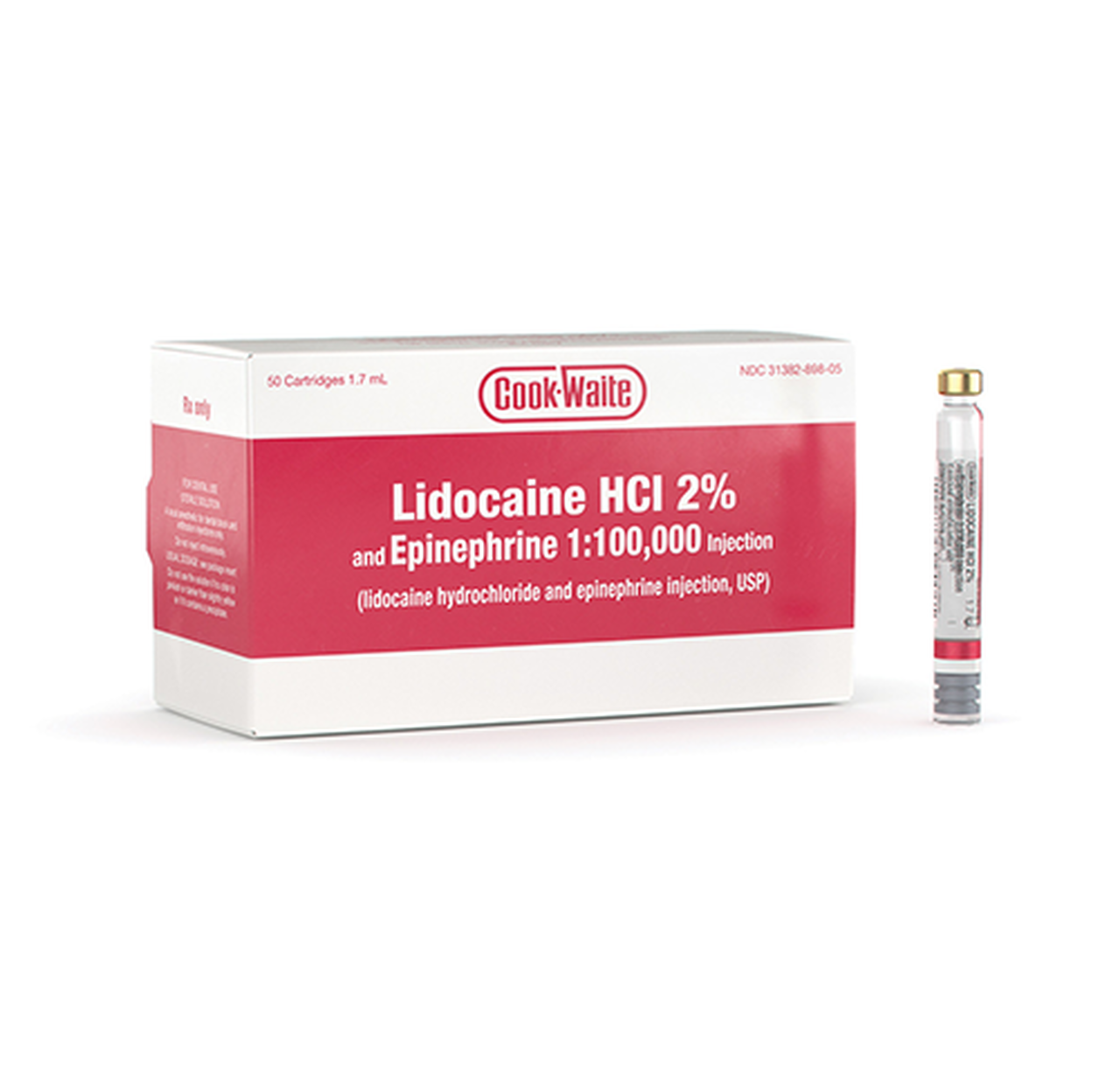Lidocaine 1:100M Anaesthetic 50/Bx (Red) image 0