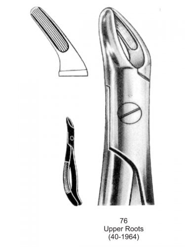Dental Tooth Extraction Forceps European Type 76 Upper Roots image 0