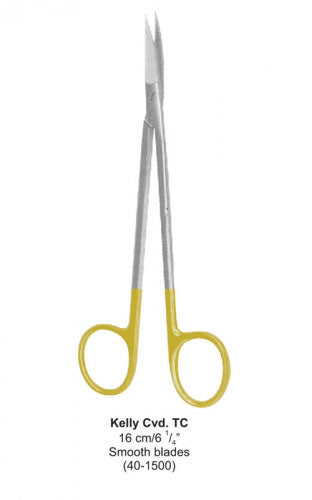 Dental Scissor with TC Tip Kelly Cvd. TC Smooth Blades 16 cm image 0