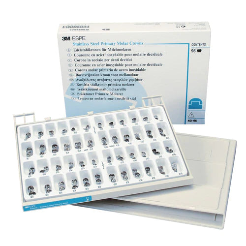 Stainless Steel Primary Molar Crowns Starter Kit 96/Pk image 0
