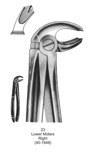 Dental Tooth Extraction Forceps European Type 23 Lower Molars Right image 0