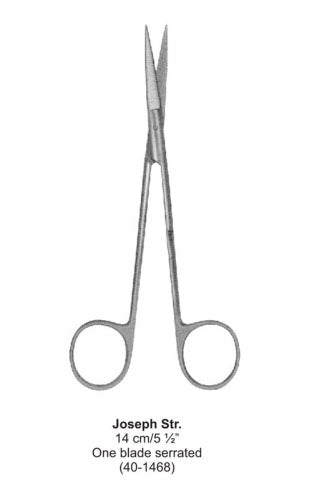 Dental Scissor Joseph Str One Blade Serrated 14 cm image 0