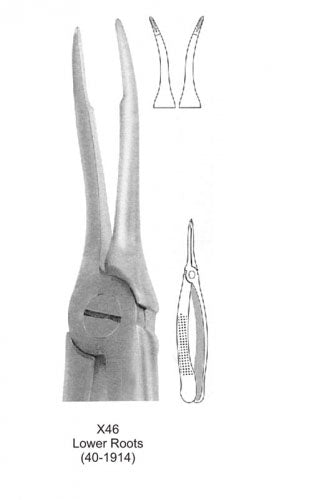 Dental Tooth Extraction Forceps European Type X49 Lower Roots image 0