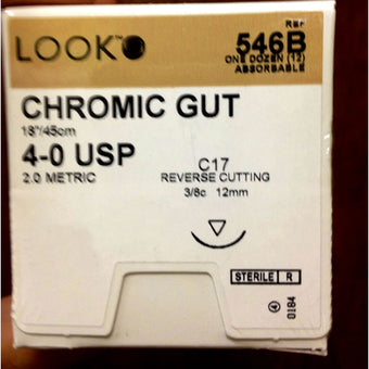 Sutures 4/0 Chromic Gut #546B image 0