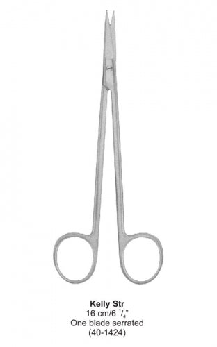 Dental Scissors Kelly Str One Blade Serrated 16 cm image 0
