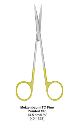 Dental Scissor with TC Tip Metzenbaum Fine Pointed Str 14.5 cm image 0