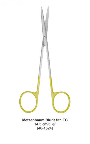 Dental Scissor with TC Tip Metzenbaum Blunt Str. 14.5 cm image 0