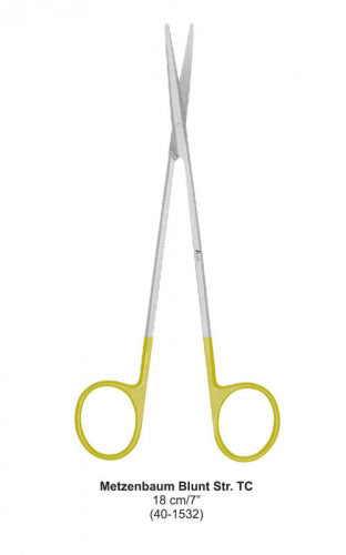 Dental Scissor with TC Tip Metzenbaum Blunt Str 18 cm image 0