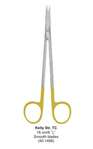 Dental Scissor with TC Tip Kelly Str. TC Smooth Blades 16 cm image 0