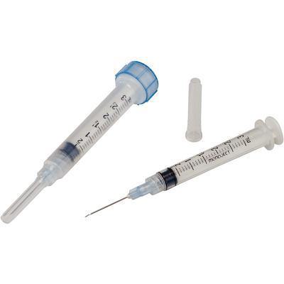 Monoject 3 ml Syringes with Needles, 100/Pkg