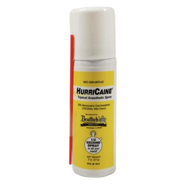 Topical HurriCaine Anesthetic Spray (Benzocaine 20%), 2 oz.
